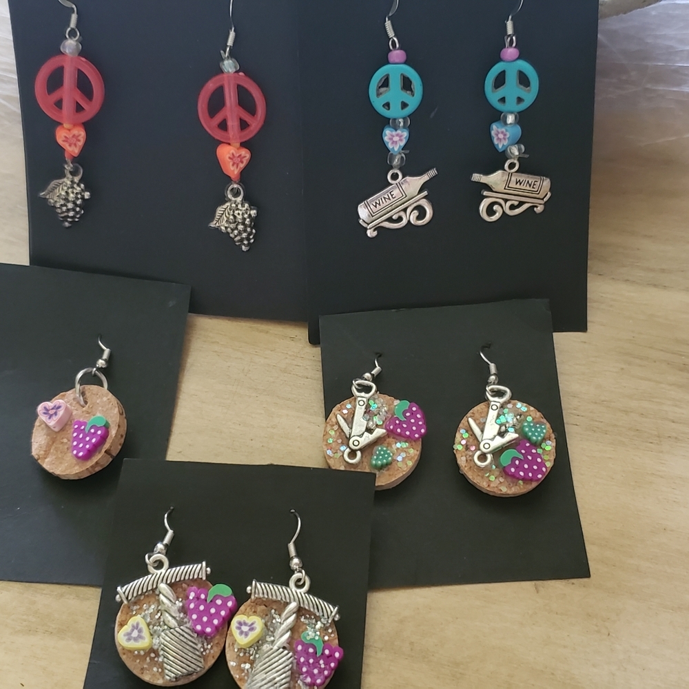 Wine cork earrings ($12/pair)